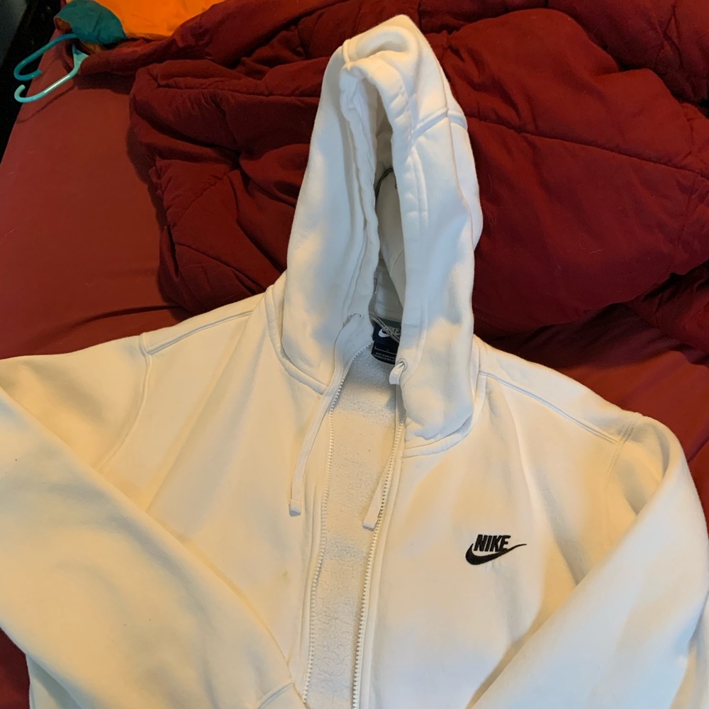 Nike Fleece Zip-Up Jacket White sz Large